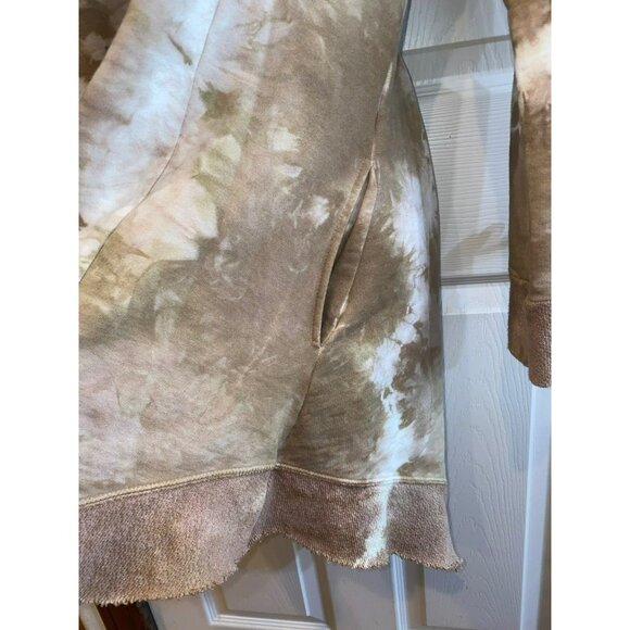 New Steel Pony Tie Dye Zip-Up Hoodie Cardigan / Dress With Pockets & Frayed Hem - Picture 6 of 9